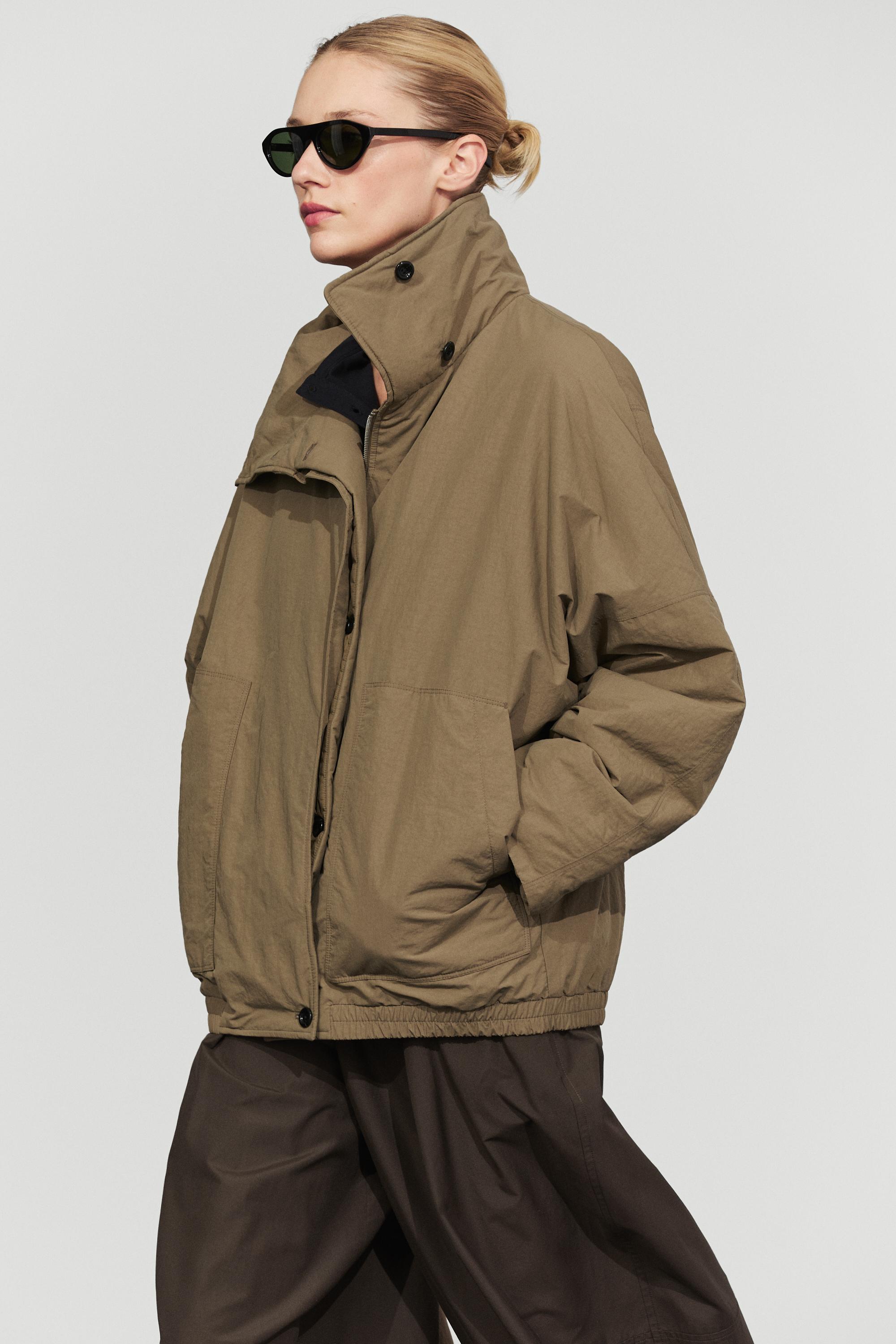 Quilted bomber jacket with scarf